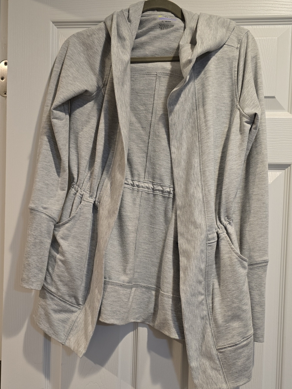 tek gear Light Gray Hooded Open Front Sweatshirt
